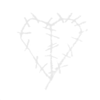 a heart with thorns in it on a black background