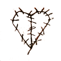 a heart made of thorns on a black background